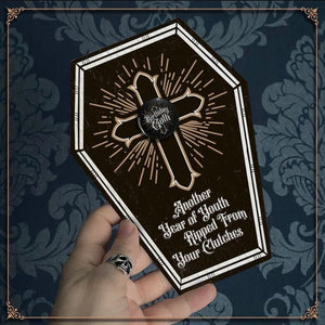 Birthday Goth Badged Coffin Card