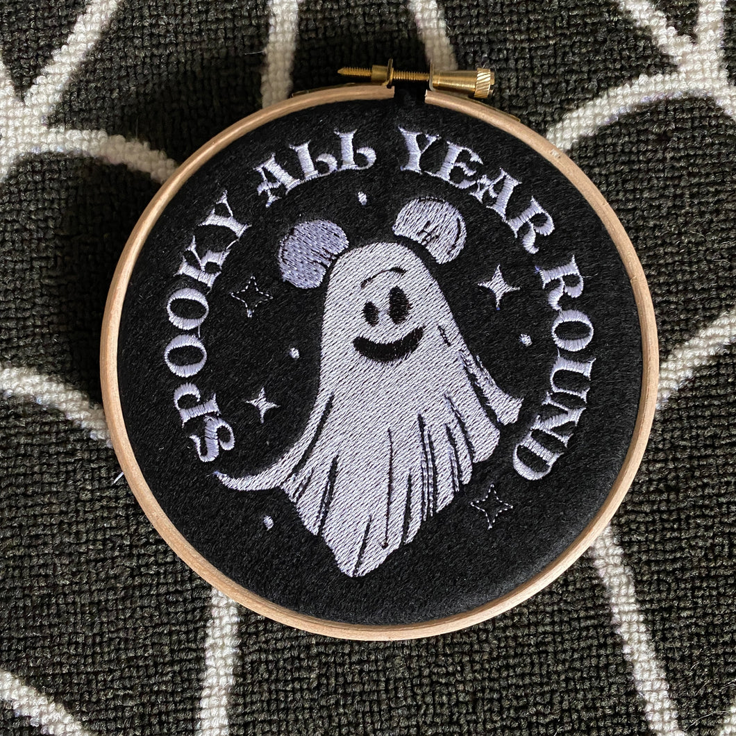 Spooky all year round Embroidered Hoop