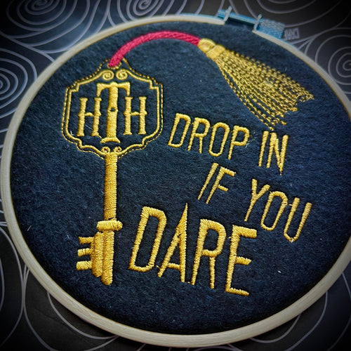 Drop In If You Dare Embroidered Hoop