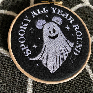 Spooky all year round Embroidered Hoop