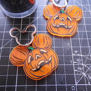 Fluoro Pumpkin Key Ring